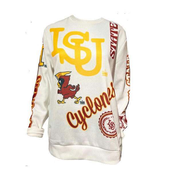 Authentic Brand All Over Print White Crewneck